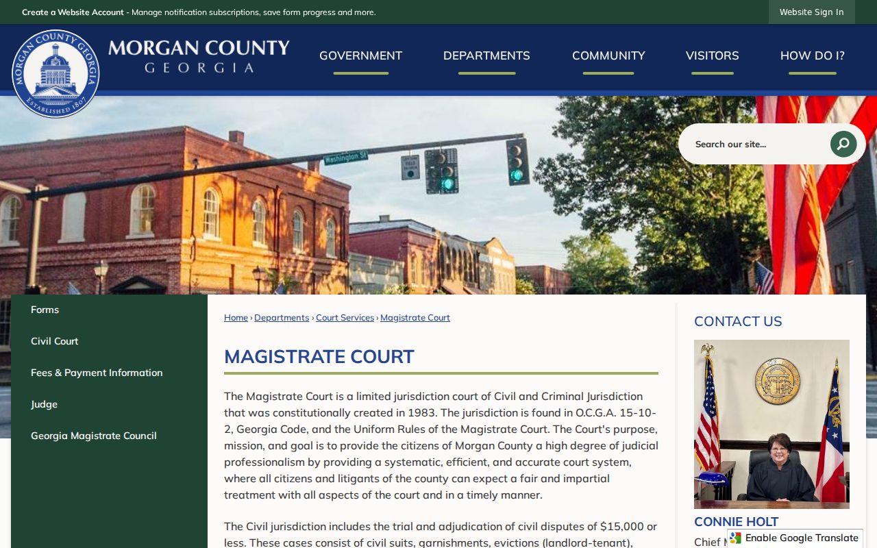 Morgan County Magistrate Court jurisdiction and contact for Buckhead matters