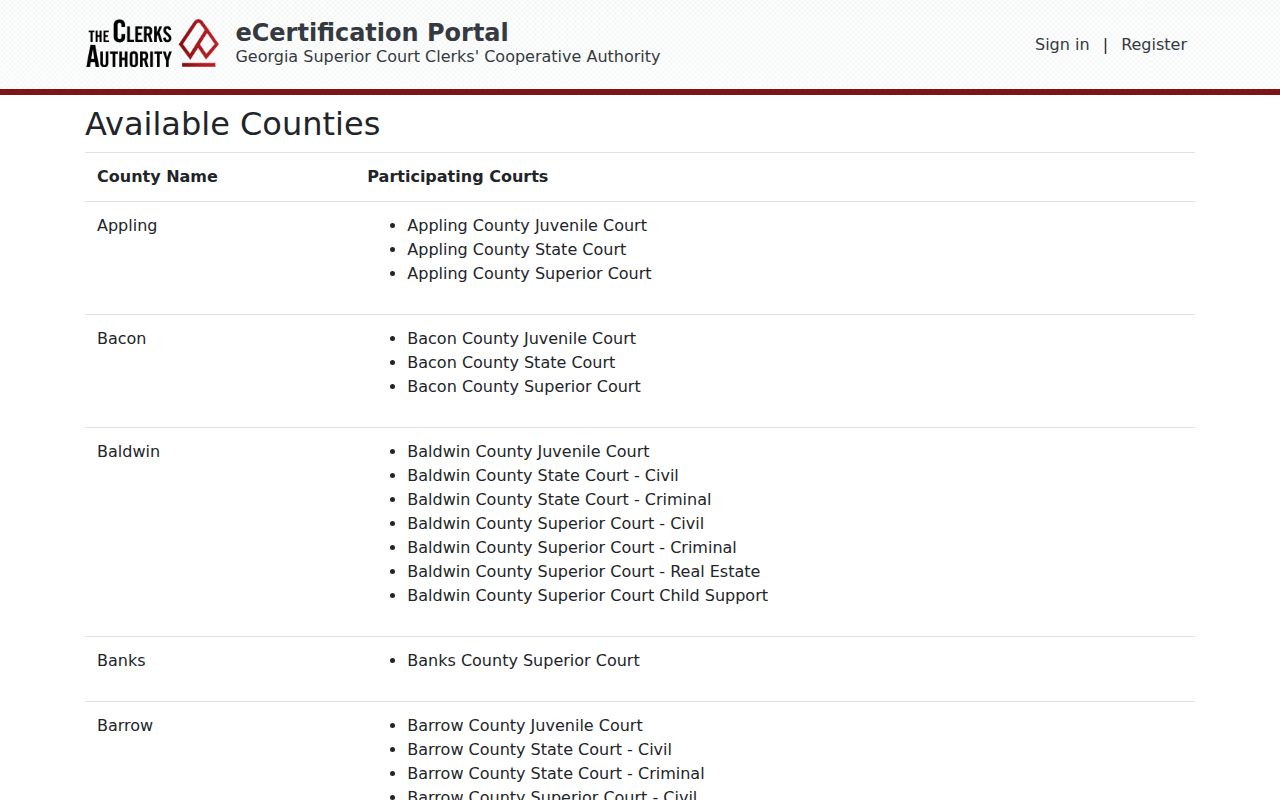 Morgan County case search certified-record availability