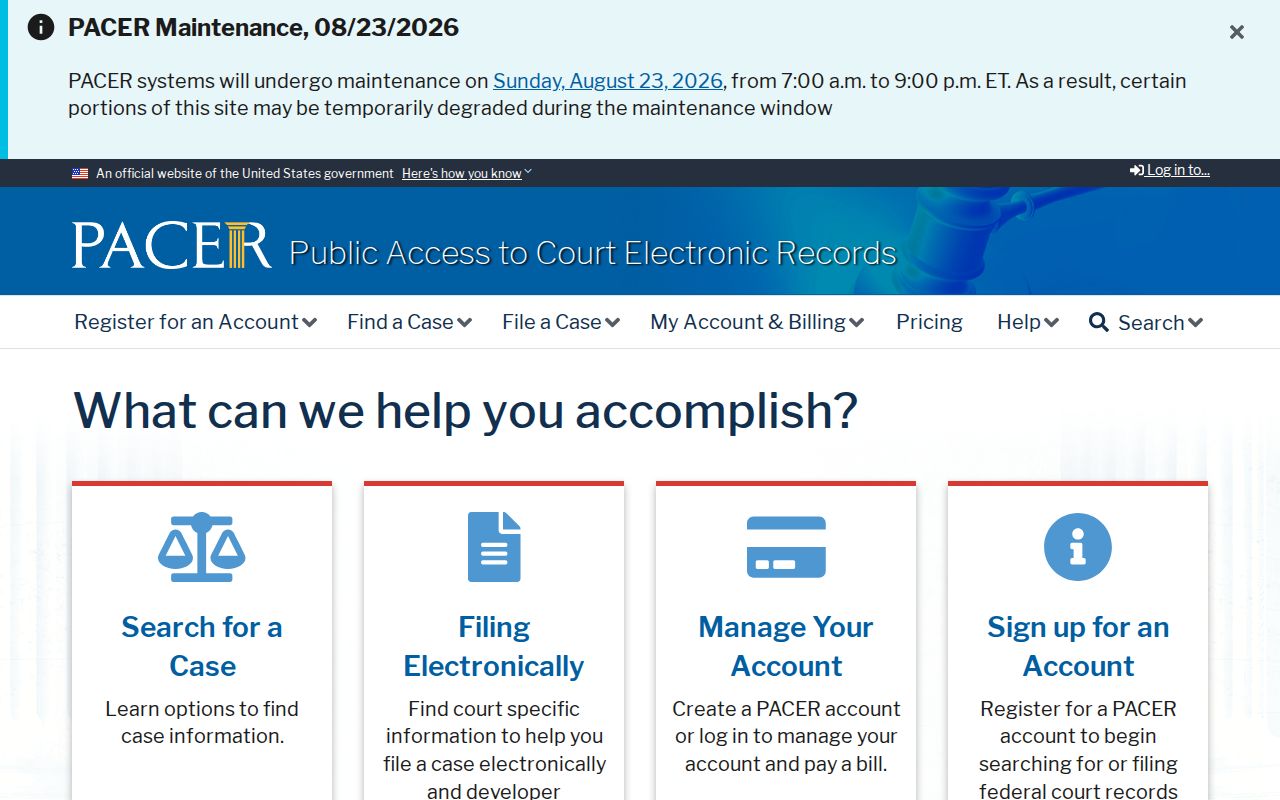 Morgan County federal case search through PACER