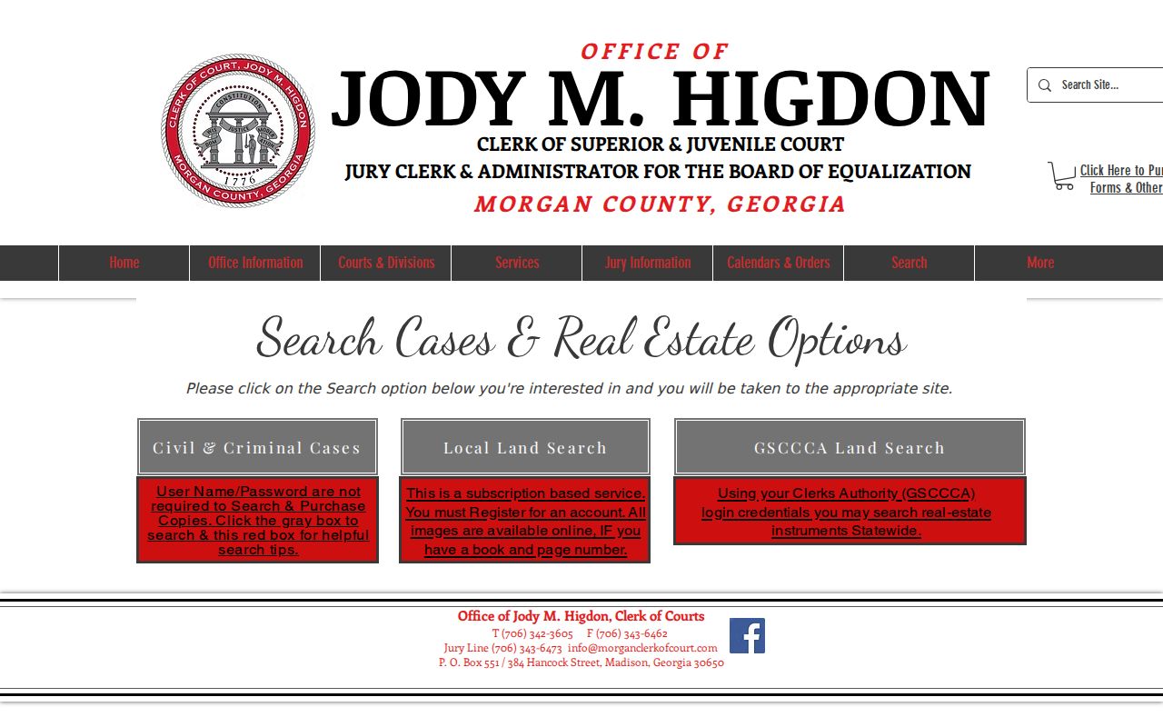 Morgan County clerk civil case search and document-copy instructions
