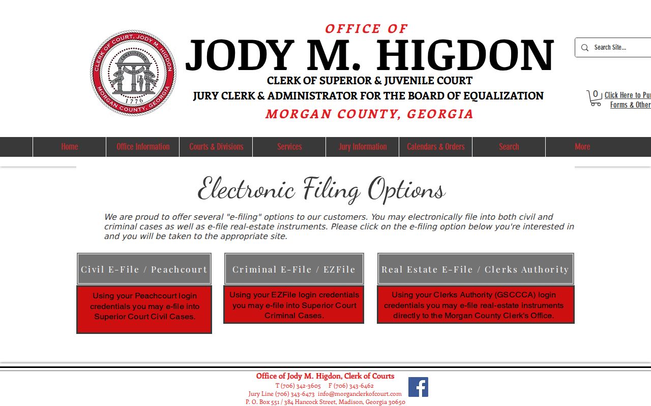 Morgan County clerk civil, criminal, and real-estate electronic filing routes