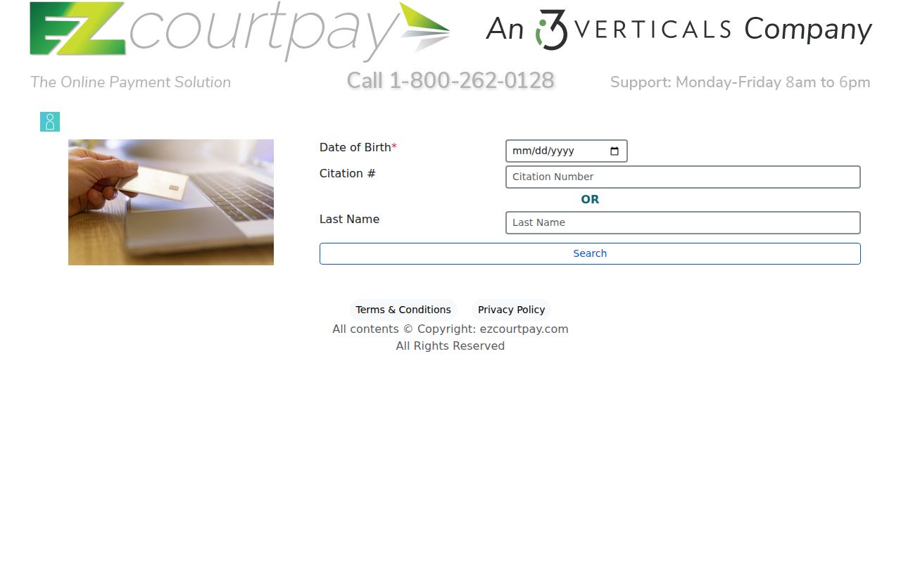EZ Court Pay portal used for Morgan County Probate citations